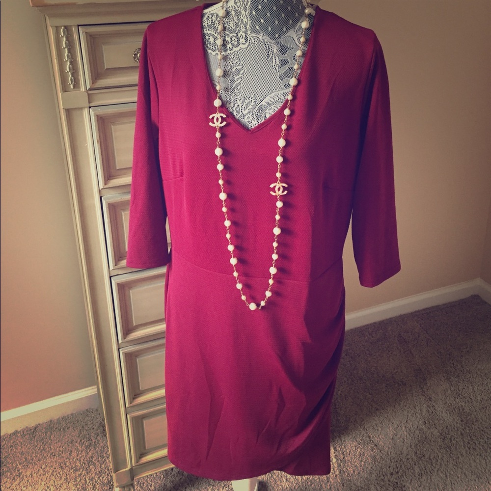 “Wet Seal+” Burgundy Dress - Size 1X